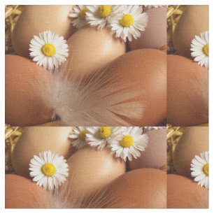 Fabric, colourful house chicken eggs elegant fabric