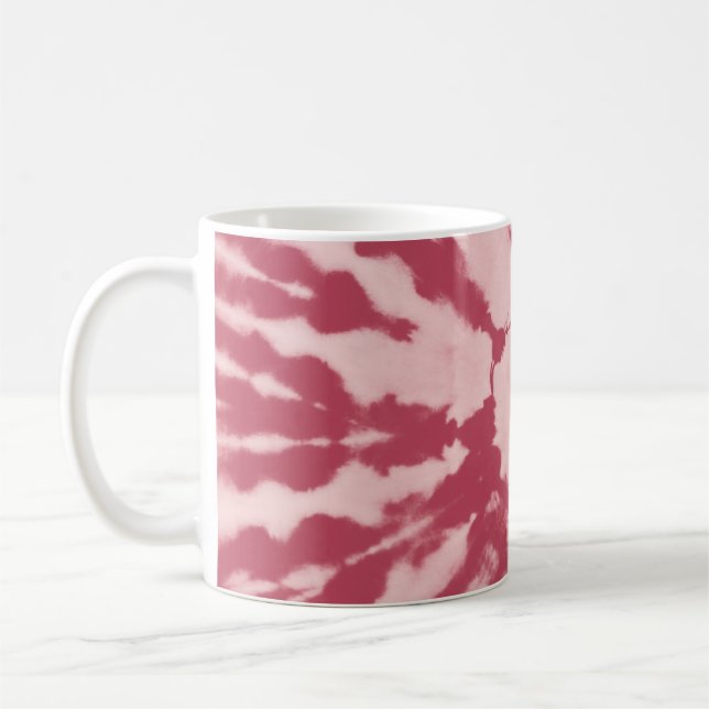 Fabric cotton tie dye pattern abstract backgrounda coffee mug (Left)