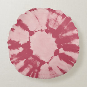 Fabric cotton tie dye pattern abstract backgrounda round cushion