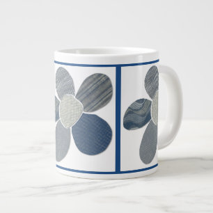 Fabric Cut Out Collage Choose Your Colour Large Coffee Mug