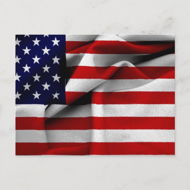 Fabric Effect US Flag Postcard (Front)