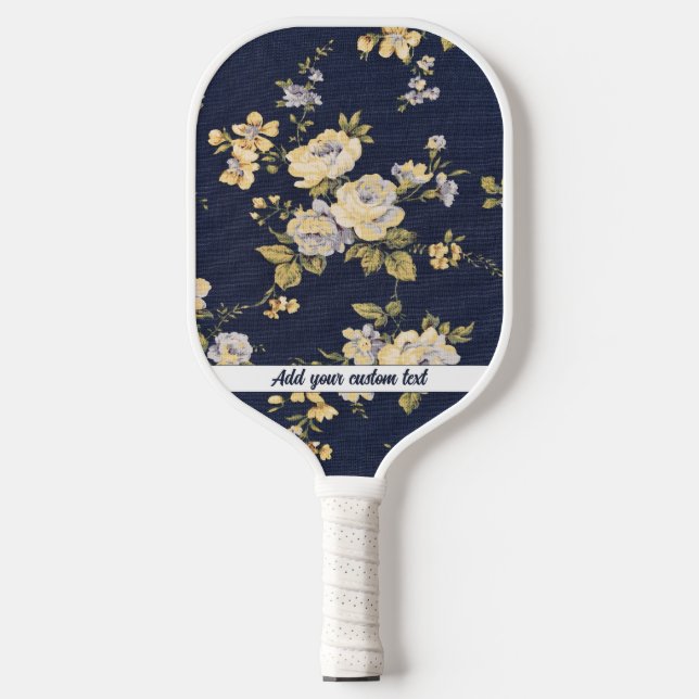 Fabric floral pattern pickleball paddle (Front)