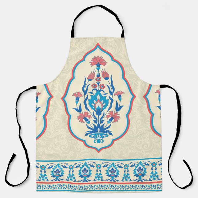 Fabric floral seamless pattern in ethnic style apron (Front)
