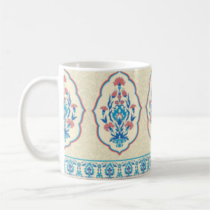Fabric floral seamless pattern in ethnic style coffee mug