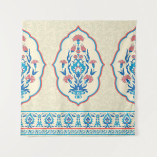 Fabric floral seamless pattern in ethnic style tapestry