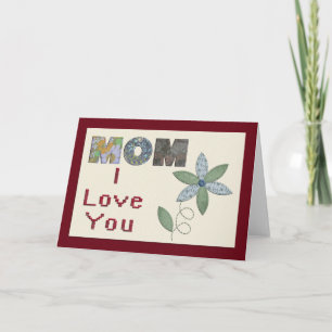 Fabric Flower Mothers Day Card