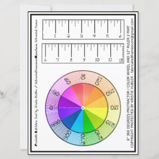 Fabric Font Ruler & Protractor Colour Wheel Paper