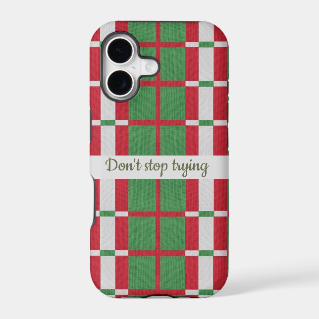 Fabric green red iPhone Case (Back)