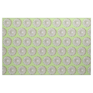 Fabric - Green Spiral on White Crochet