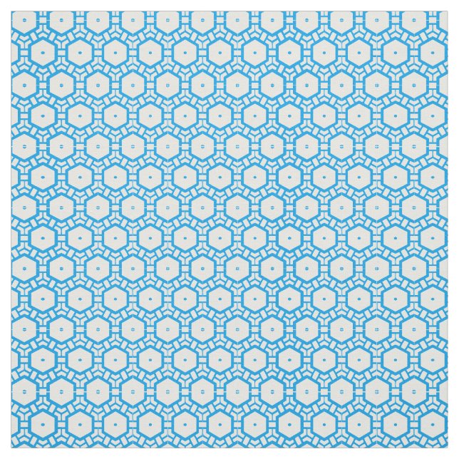Fabric - Hexagon Pattern uin Blue and White (Swatch)