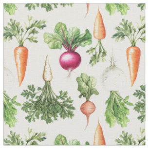Fabric in Harvest vegetables white