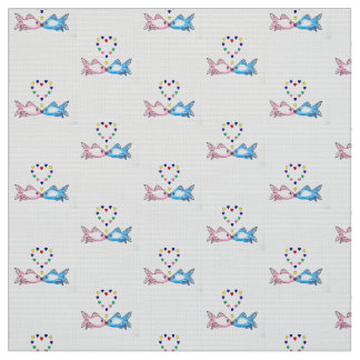 Fabric: "Kissing Fish" with Hearts Fabric