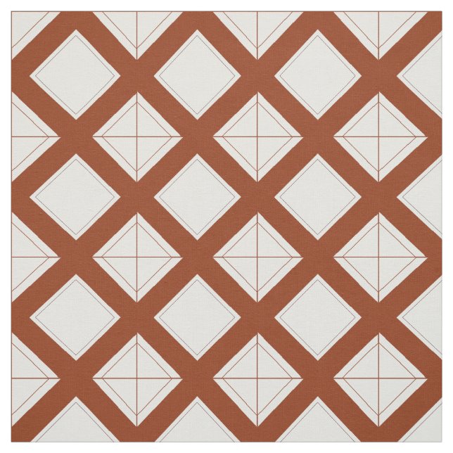 Fabric - Lattice Diamonds in Brown (Swatch)