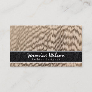 Fabric Line Threading & Leather print Business Card