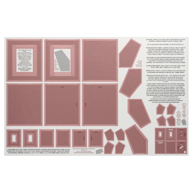 Fabric marsala colour make photo frames 3 sizes (Yard)