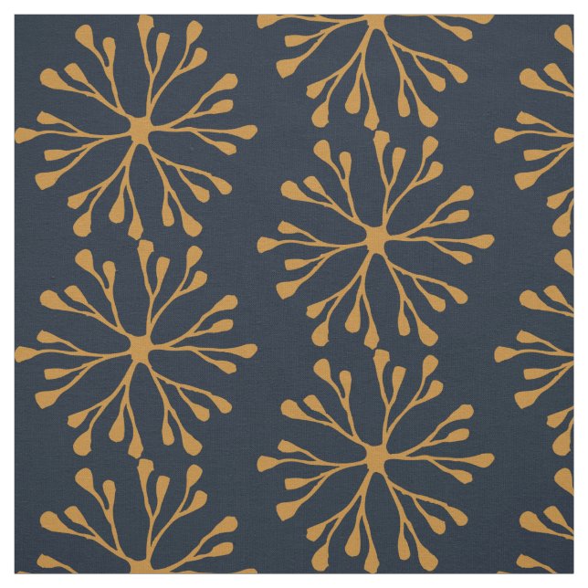 Fabric: Navy & Ochre Yellow Fabric (Swatch)