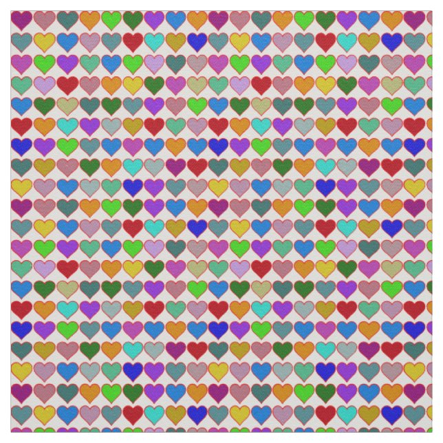 fabric of colourful hearts pattern (Swatch)