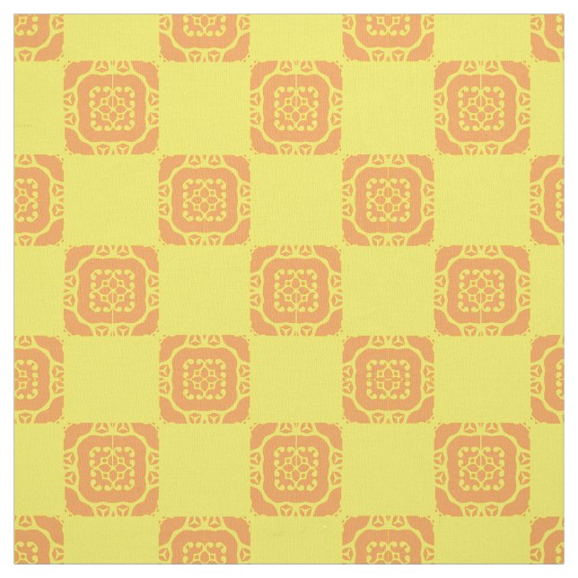 Fabric - Orange Tile (Swatch)