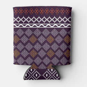 Fabric patterns: blue background decoration. can cooler