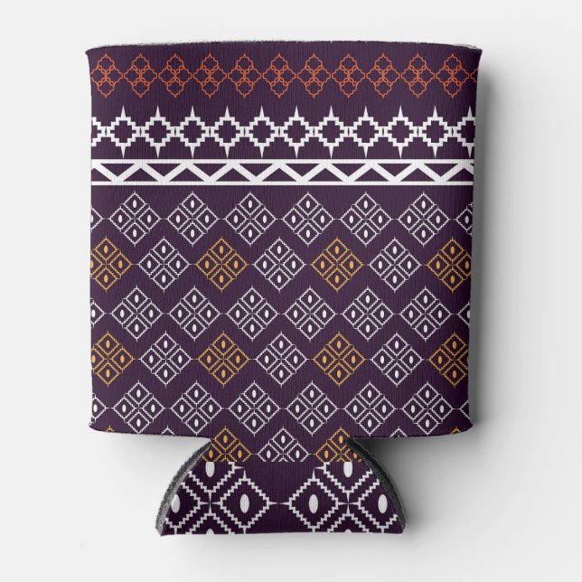 Fabric patterns: blue background decoration. can cooler (Front)