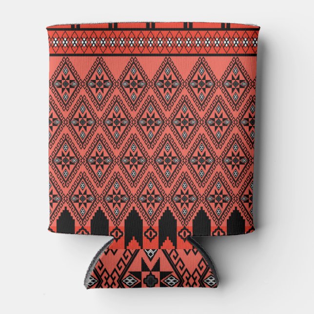 Fabric patterns: blue background decoration. can cooler (Front)
