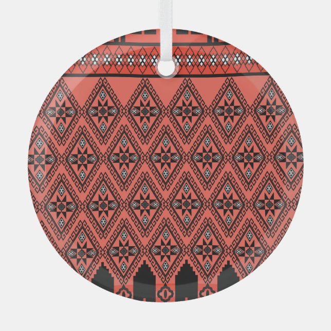 Fabric patterns: blue background decoration. glass tree decoration (Front)