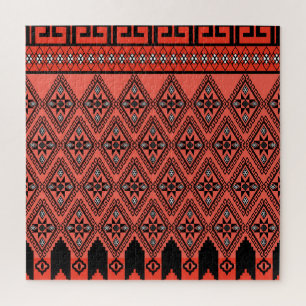 Fabric patterns: blue background decoration. jigsaw puzzle