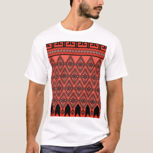 Fabric patterns: blue background decoration. T-Shirt
