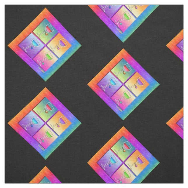 FABRIC - POP ART WINE (Swatch)