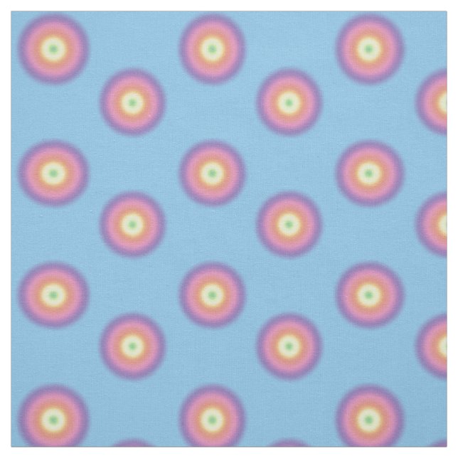 Fabric - Rainbow circles on Blue (Swatch)