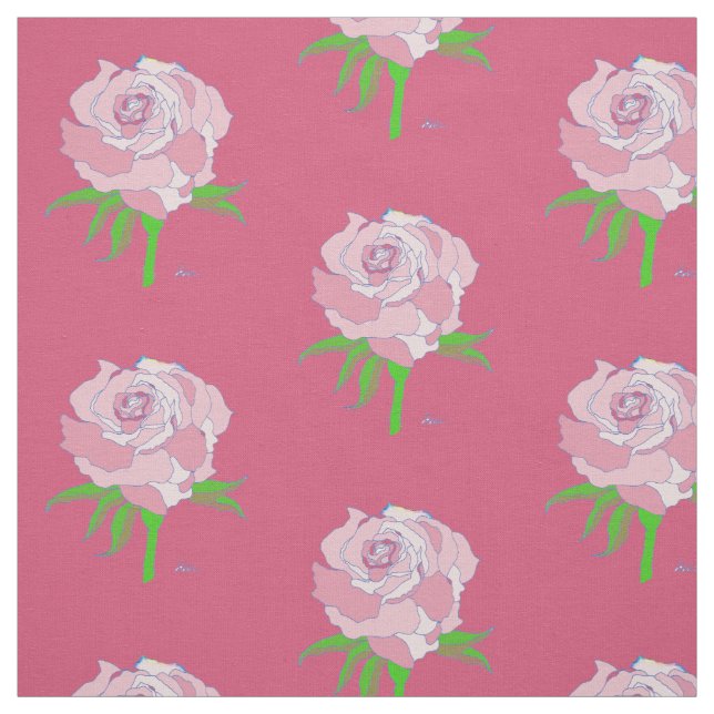 Fabric - Rose in Shades of Colour (Swatch)