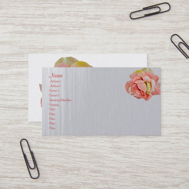 Fabric Roses Coordinating Items Business Card (Front/Back In Situ)
