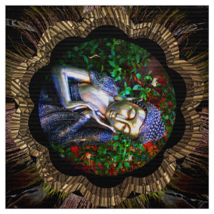 Fabric Silver Sleeping Buddha Collage