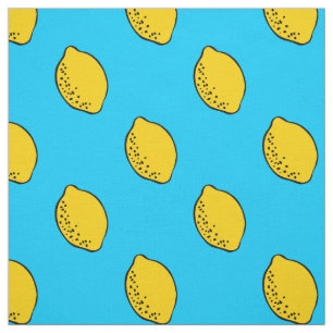 Fabric: Sky Blue & Yellow Lemon Print Fabric