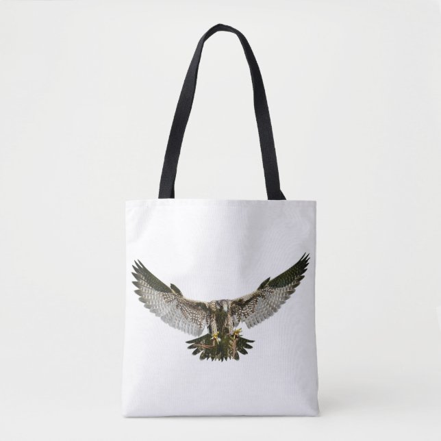 fabric stock market hawk flying tote bag (Front)