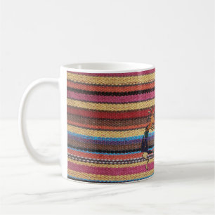 Fabric Stripes Pattern coloured I + KOKOPELLI Coffee Mug