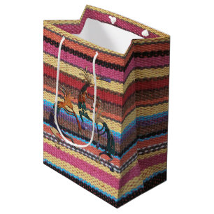 Fabric Stripes Pattern coloured I + KOKOPELLI Medium Gift Bag