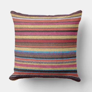 Fabric Stripes Pattern coloured I + your ideas Cushion