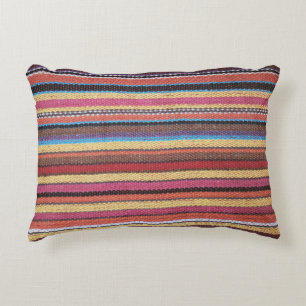Fabric Stripes Pattern coloured I + your ideas Decorative Cushion