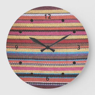 Fabric Stripes Pattern coloured I + your ideas Large Clock