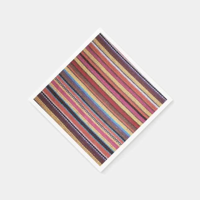 Fabric Stripes Pattern coloured I + your ideas Napkin (Corner)