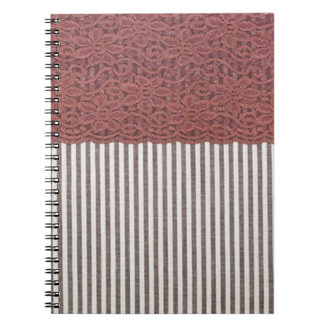 Fabric textile texture and lace for background notebook (Front)