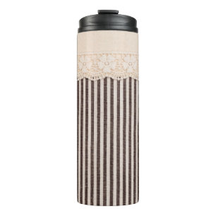 Fabric textile texture and lace for background thermal tumbler