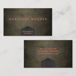 Fabric Texture Embossed Lettering Business Card
