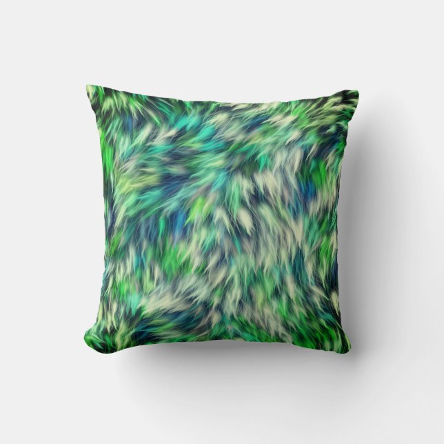 Fabric Texture Green Fur Background-68745 Cushion (Front)
