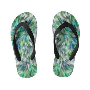 Fabric Texture Green Fur Design-68745 Kid's Thongs