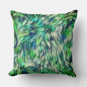 Fabric Texture Green Fur Design Cushion