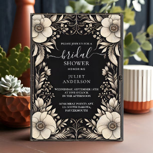 Fabric Velvet Lace Linen Paper Bridal Shower Invitation