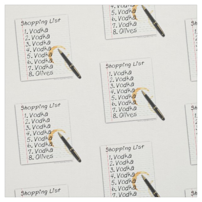 FABRIC - VODKA SHOPPING LIST (Swatch)
