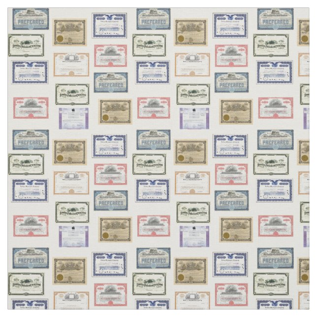 Fabric - Wall Street Market Certificates (Swatch)